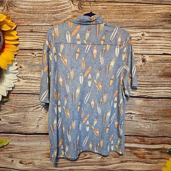 Island Republic polo surfboard  design men's XXL preo-owned blue - Picture 2 of 6